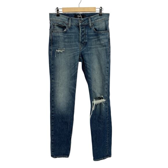 Hudson Relaxed Skinny Distressed Button Fly Jeans Size 32 - Picture 1 of 7